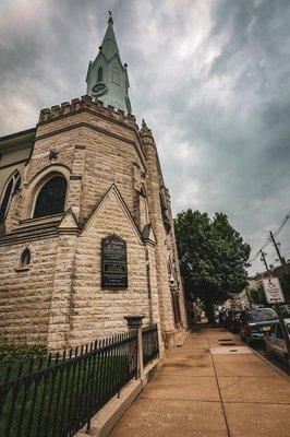 Shelby Street view of Saint Martin of Tours Catholic Church. 2018.