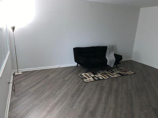 Newly installed laminate floor.