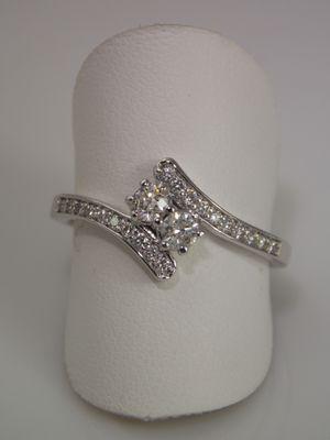 14k white gold, 2 stone diamond ring, 0.42 TDW - $1,440