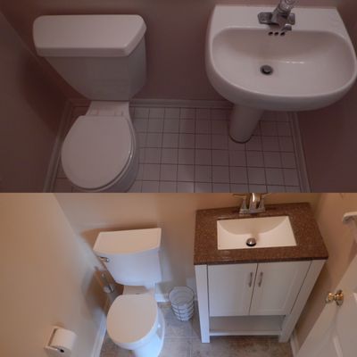 Simple but effective half bathroom remodel.