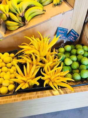 These little guys intrigued everyone in the store. I had to google " Buddha hands" and found that they belong to the citrus family.