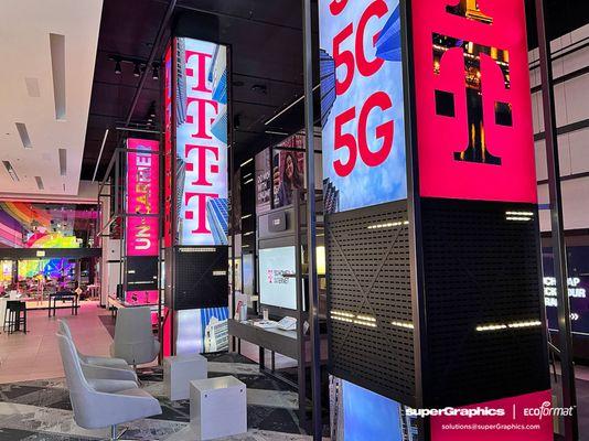 T-Mobile backlit signage for retail