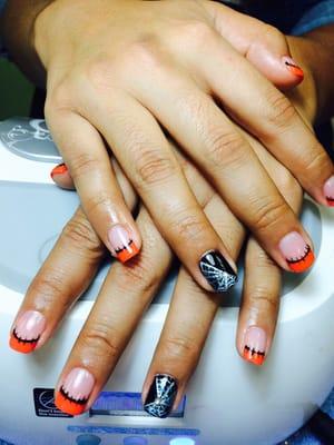 Gel nail Halloween design