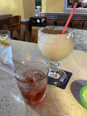 Watermelon  margarita and Tito's and cranberry