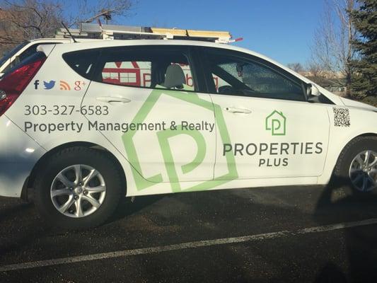 A representative from Properties Plus will arrive  in this vehicle to show homes to tenants or conduct walk throughs.