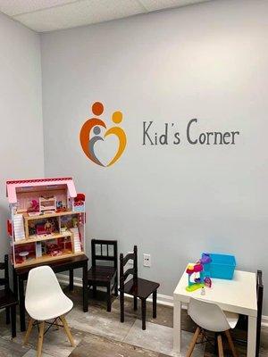 Newly finished Kid's Corner in the waiting area.