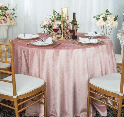 Blush Pink Velvet Tablecloth