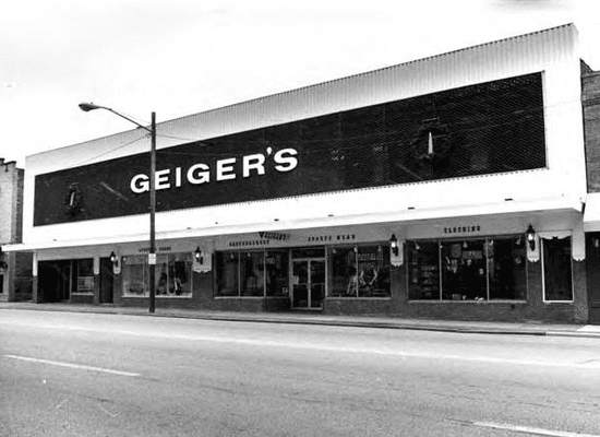 Geiger's History: Old facade from the 1970's