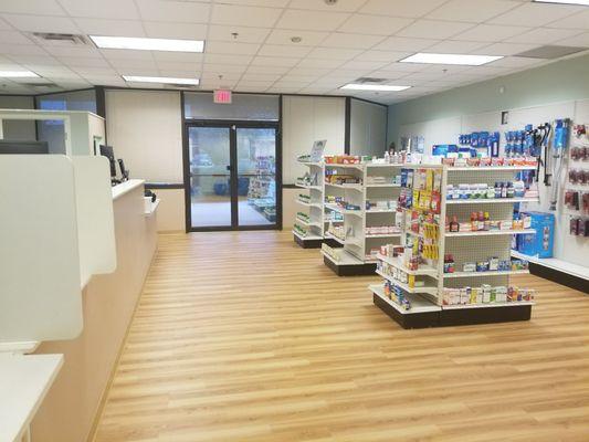 Clean, well lit pharmacy in a convenient location.