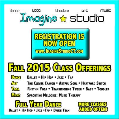 Register for classes today. www.ImagineStudioCT.com