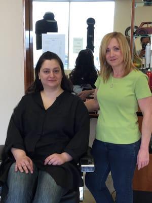 Laura Saar our women's hairstylist & Angela Cohen our men's barber.