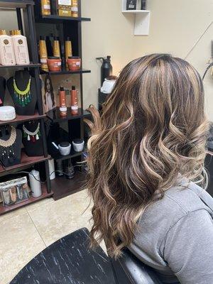 Color correction balayage haircut