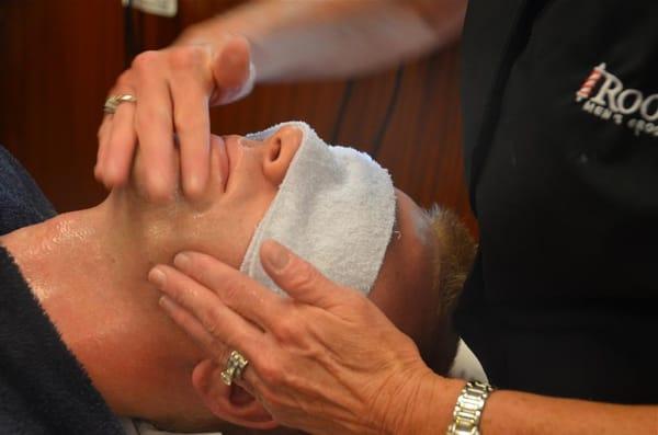 Our additional services include  waxing, manicures, head shaves, and of course our popular  signature 7- step facial shave.