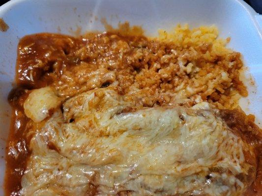 2/3 cup rice in a chili relleno plate,?it's getting less& less?