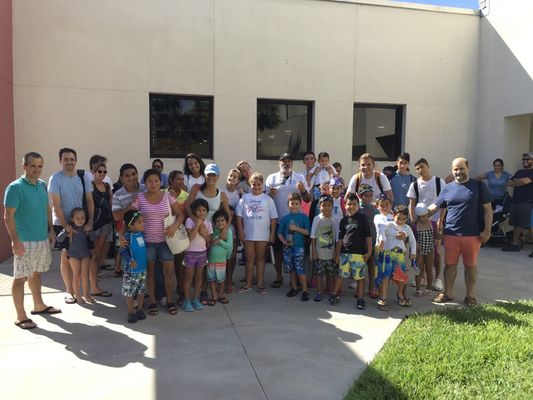 Our swimming team with their parents!