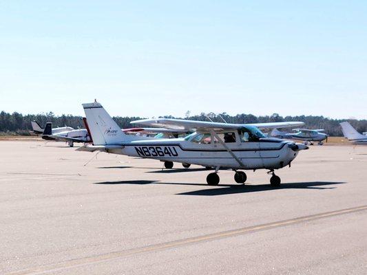 A few of the planes parked outside.