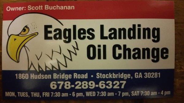 Eagles Landing Oil Change