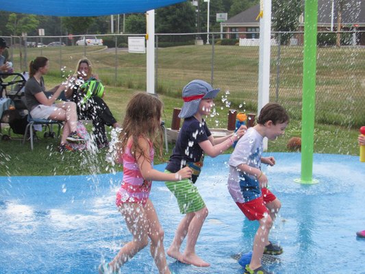 Campers at our Early Childhood Center camps love our wonderful splash pad!