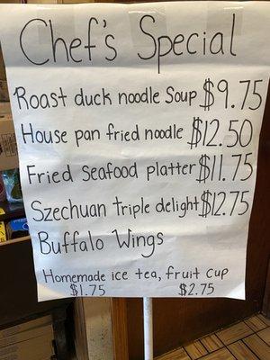 They have Chef Specials!