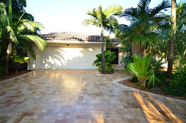 Beautiful travertine Paver Project by Flpavers.com