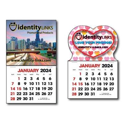 2024 Full Color Adhesive Die-Cut Calendars with your Custom Imprint.