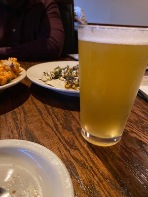 Sour beer on draft with fried green tomato appetizer