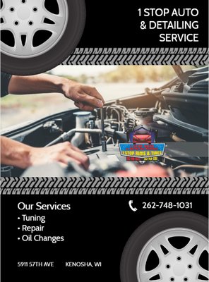 We offer automotive tunings, repair. oil changes and more!