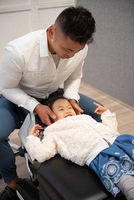 Dr. Kuang is experienced in providing chiropractic care for children.