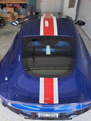 Custom stipes on a beautiful Aston Martin