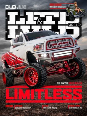 Custom truck we built on the cover of dubs lifted  and leveled