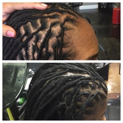 Top photo shows results of retwist done in Yonni's class by student . Bottom photo shows the students previous results