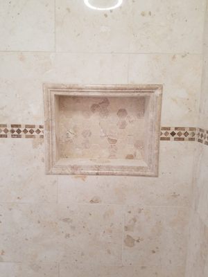 Travertine shower