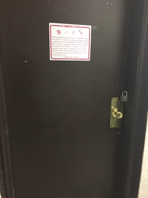 Locks out of garbage compactor room