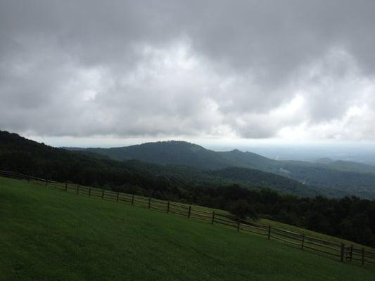 Mountain View over horse pasture