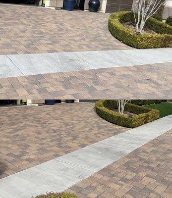 Before and After paver sealing Driveway