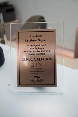 Dr. Afreen Sayeed's Award