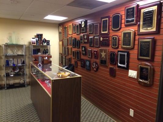 Plaques and awards showroom