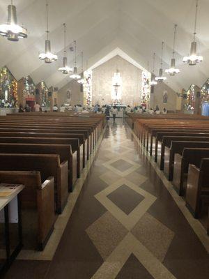 Inside the church