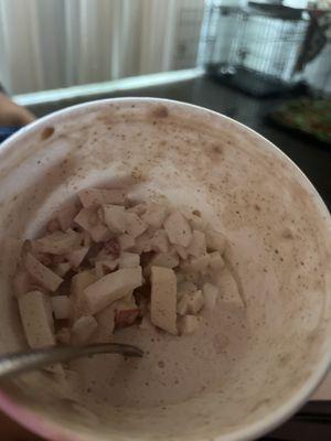 Bionico de crema de nuez con coco , manzana y fresa