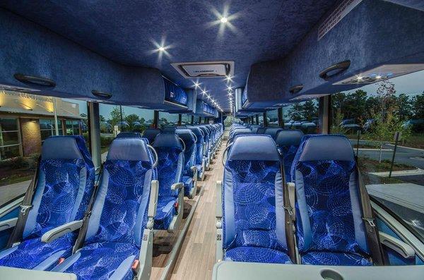 Interior of a the newest buses at Ebmeyer Charter and tour. 2017 Van Hool CX45