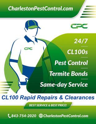 CharlestonPestControl.com CL100s, Termite Bonds & Repairs.