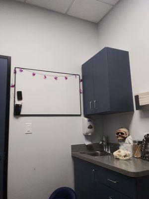 Exam room with Halloween decor