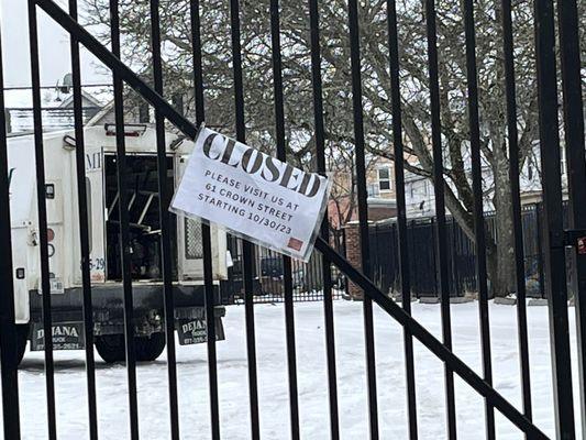 Old Kingston library definitely closed with construction truck in Parking lot