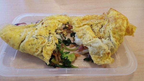 omelettes are a friday special! bacon, cheese, broccolo, etc.