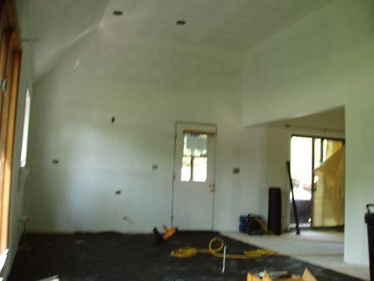 Naperville full kitchen remodel with Brazilian cherry hardwood flooring.{before}