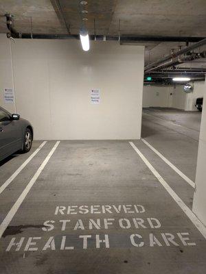 Look for text on spots that are reserved