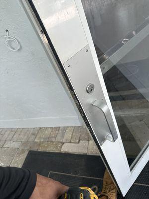 Installment of mortise lock, and outer door fixtures