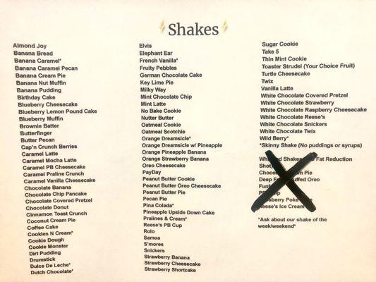 Shake Menu