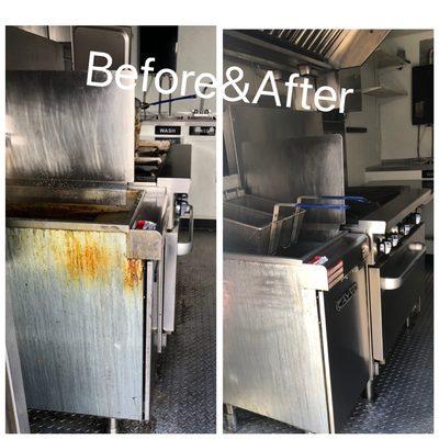 Food truck cleaning and sanitizing.