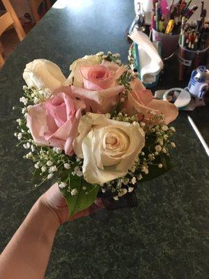 The bouquet after I worked with it.